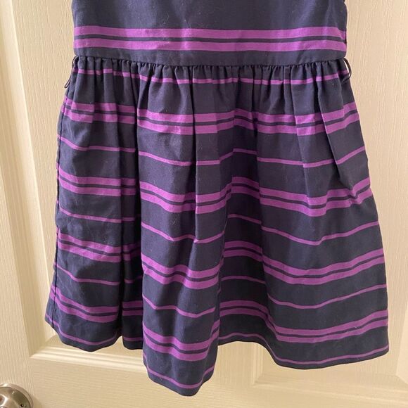 Ralph Lauren Striped Fit n Flare Dress Navy Blue and Purple Girls Size 24 Months - Picture 3 of 12